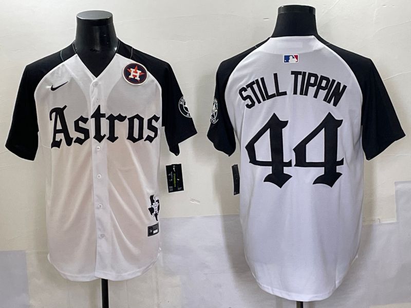 Men 2025 Houston Astros 44 Still Tippin White Black Five generations Joint Name Nike MLB Jersey style 9